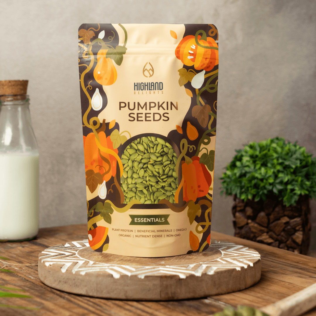 Highland Delights Pure Raw Organic Pumpkin Seeds